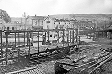 10 mai 1940, gare de Bomal - Wagons incendiés par Jean Erkens, chef de gare