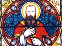 Vitrail représentant saint Charles Borromée sous les traits de Michel Cosme.