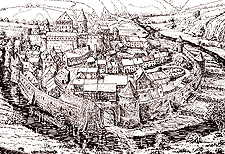 Durbuy au début du XVIIe siècle (reconstitution) Durbuy au début du XVIIe siècle (reconstitution)