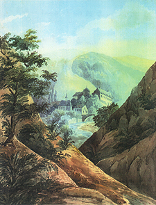 Durbuy, gouache de Madeleine d'Ursel