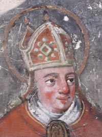 La figure de saint Eloi (paroi sud, premier écoinçon) est particulièrement bien conservée. Le patron des forgerons tient dans la main droite une enclume et un marteau. Il est nimbé et mitré. Son visage est couperosé, un rien débonnaire. Il a l’air amusé et est habité d’une grande bonté.